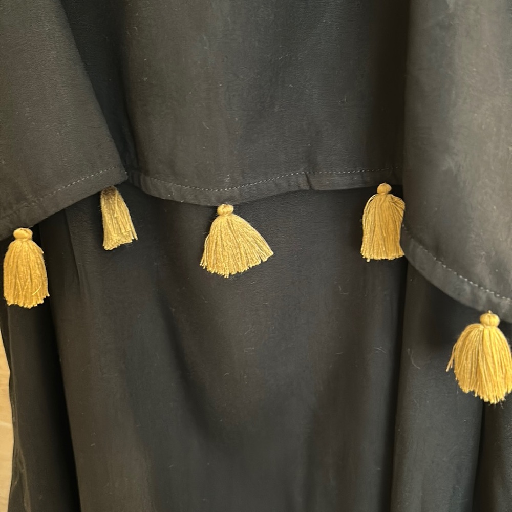 ESCAPADA LIVING Black dress with gold fringe Size M